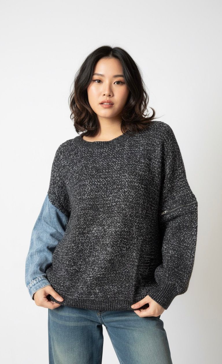 Go Casually Women's Black Pullover