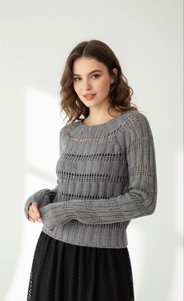 Go Casually Women's Grey Cardigan