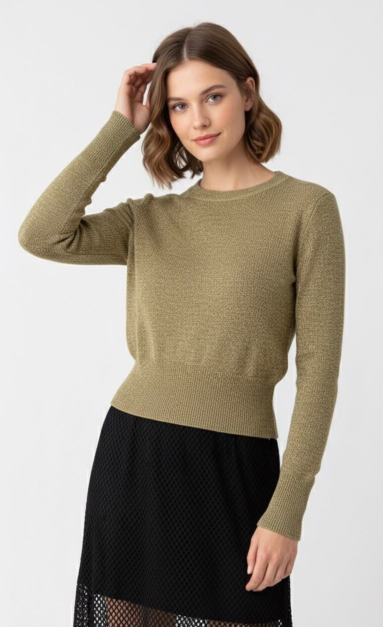 Go Casually Women's Green Winter Top