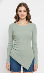 Go Casually Women's Light Blue Knitted Top