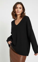 Go Casually Women's Black loose Pullover