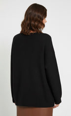 Go Casually Women's Black loose Pullover
