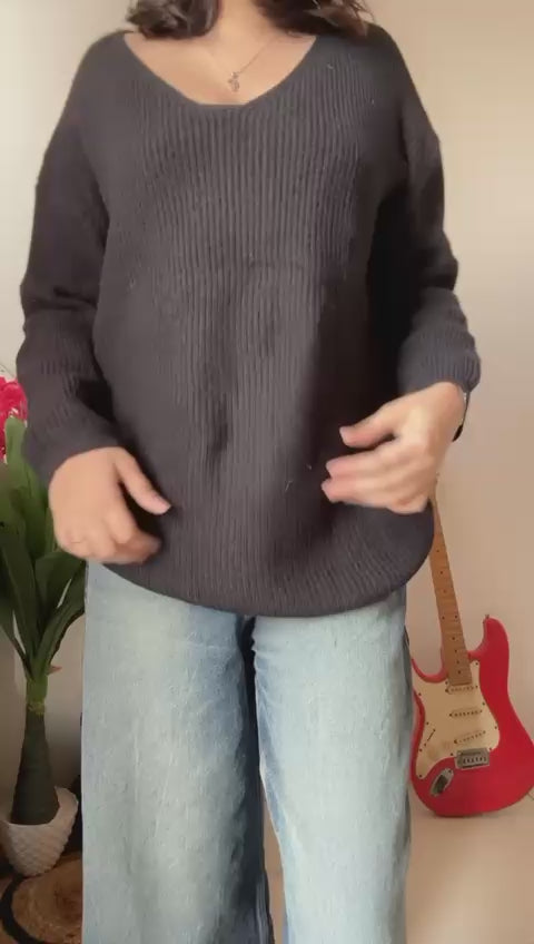 Go Casually Women's Black loose Pullover