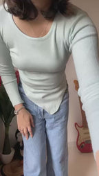 Go Casually Women's Light Blue Knitted Top