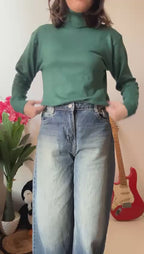 Go Casually Women's Green Pullover