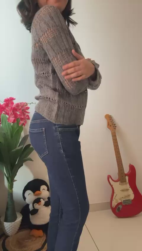 Go Casually Women's Grey Cardigan