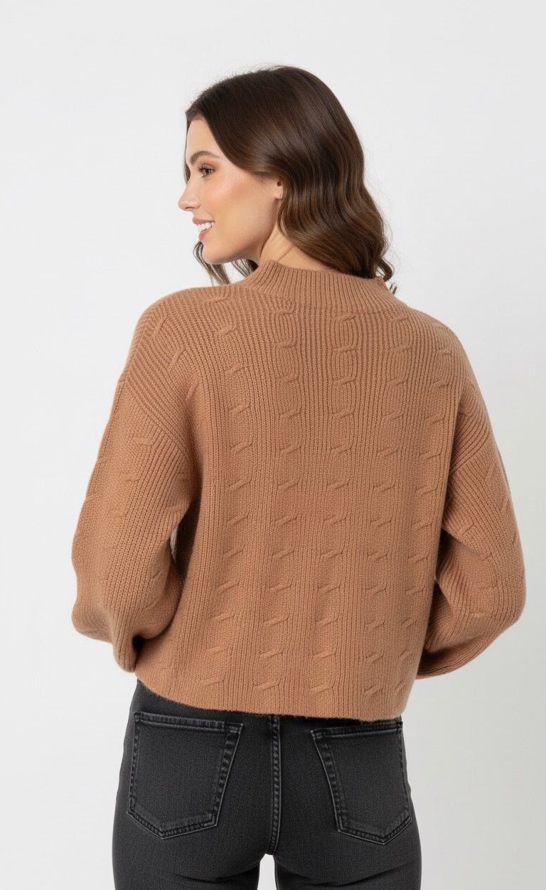 Go Casually Women's Brown Knitted Top